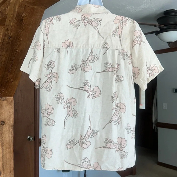 Ruff Hewn True American Wear Linen Blend Size Small Floral SS Button Up - Picture 3 of 4